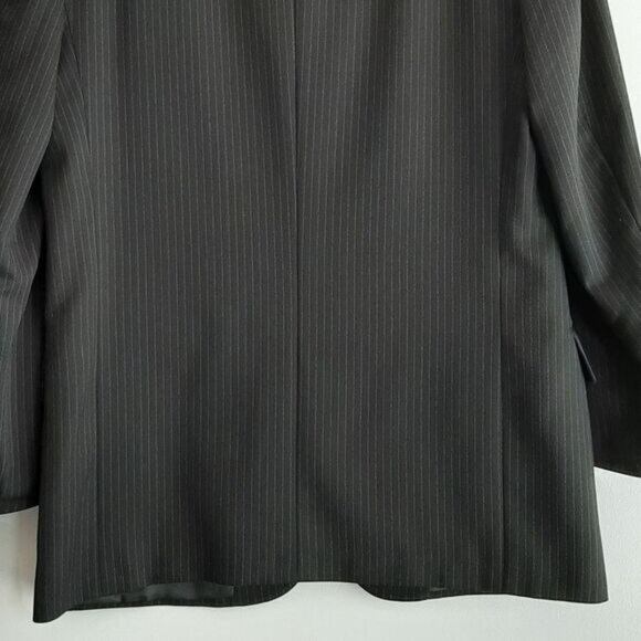 CALVIN KLEIN Italy Wool Blend Blazer Jacket Pin-Stripe Black Men's Sz 40 S - Picture 9 of 14